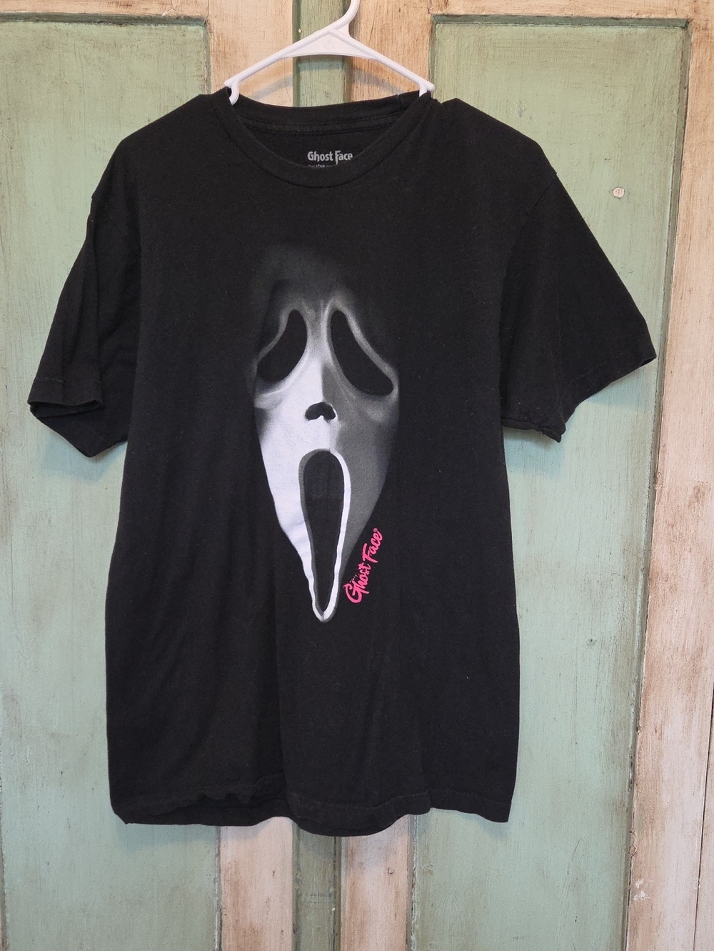 Ghostface Black Graphic Tee with Scream Mask